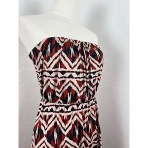 Summer Strapless Midi Boho Dress brown, white, black  Women: size  4-6